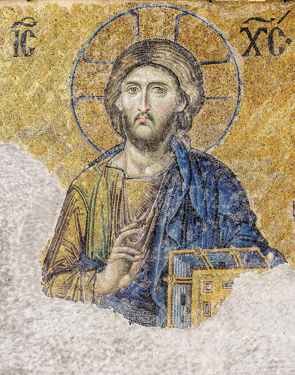 Le Christ de la Déisis, mosaïque du XIIIe siècle dans la galerie sud de Sainte-Sophie