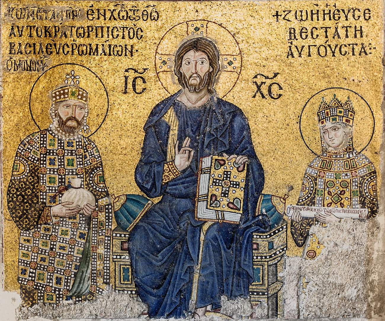 La mosaïque de l'impératrice Zoé dans la galerie sud de Sainte-Sophie, XIe siècle